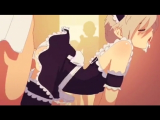 white haired trap maid creampied